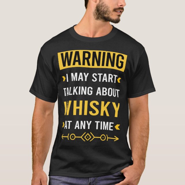 Camiseta Aviso Provando Whisky Whiskey (Frente)