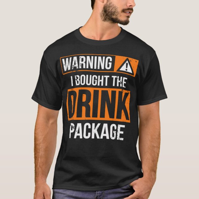 Camiseta Aviso Que Comprei O Pacote Bebida Férias Engraçada (Frente)