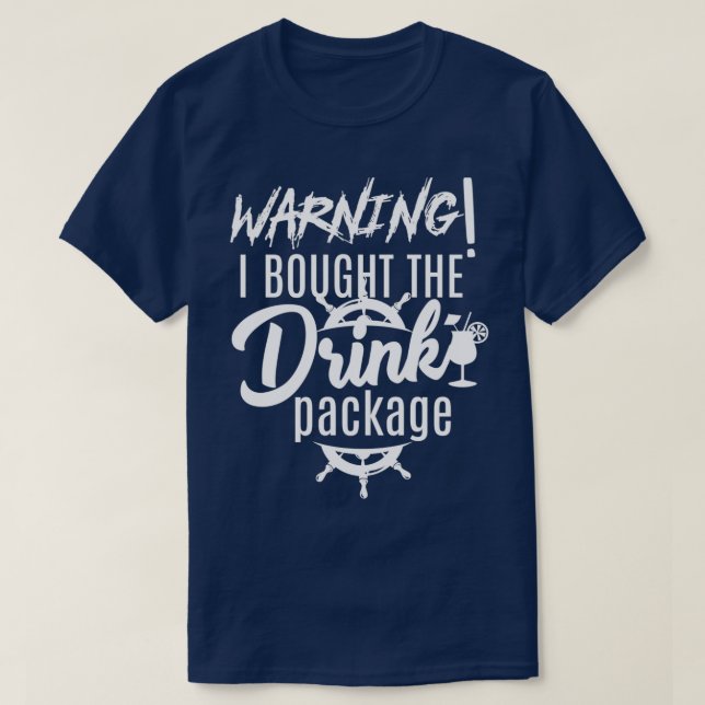 Camiseta Aviso que comprei o pacote de bebidas (Frente do Design)