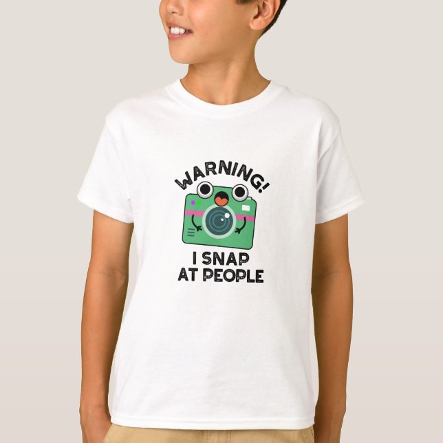 Camiseta Aviso Que Eu Mexo No Pessoas Engraçado Camera Pun (Frente)
