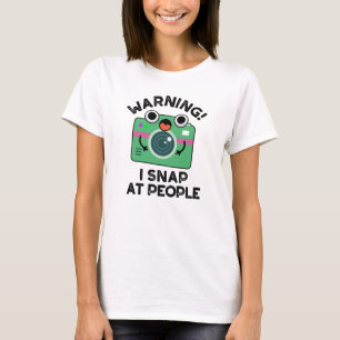 Camiseta Aviso Que Eu Mexo No Pessoas Engraçado Camera Pun