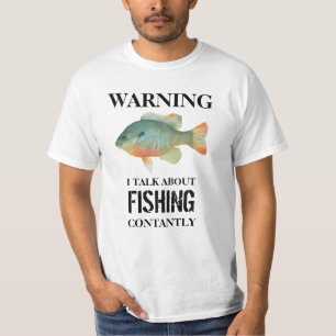 Camiseta Aviso Que Falo De Pesca Constantemente Engraçada