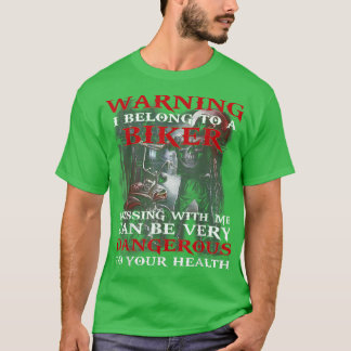 Camiseta aviso que pertenço a um motociclista...
