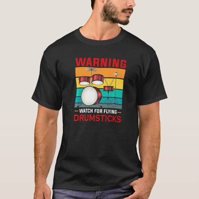 Camiseta Aviso Relógio Para Embalagens Voadoras Tambor De P (Frente)