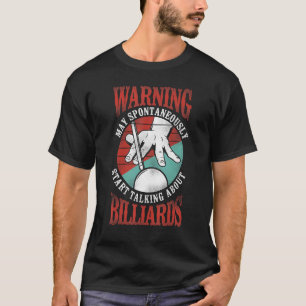 Camiseta Aviso Retroativo M do Jogador de Piscina Billiards