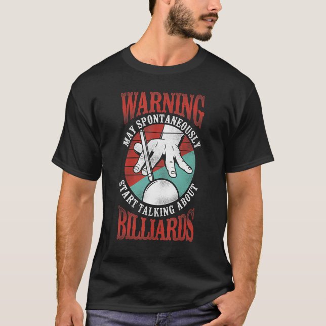 Camiseta Aviso Retroativo M do Jogador de Piscina Billiards (Frente)
