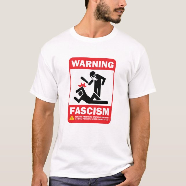 Camiseta Aviso! T-shirt de Facism (Frente)
