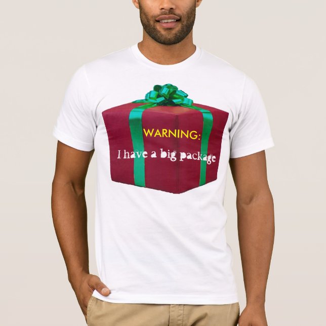 Camiseta Aviso: T-shirt grande do pacote (Frente)