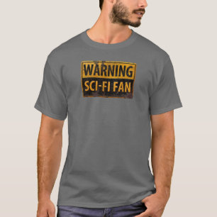 Camiseta AVISO Ventilador SCI-FI - Sinal de precaução contr