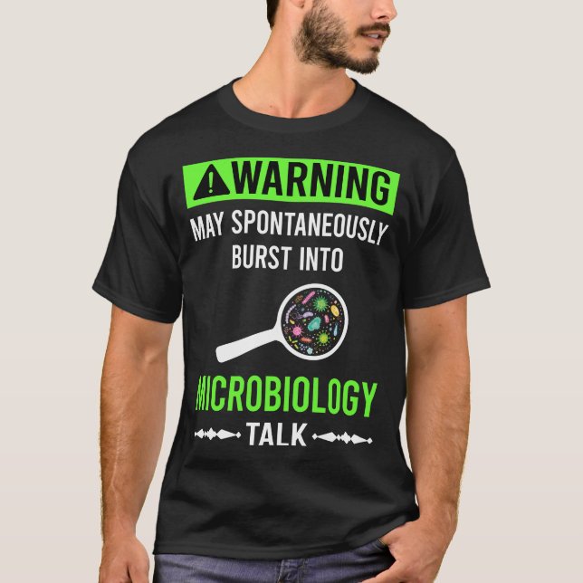 Camiseta Aviso Verde Microbiologia Microbiologista (Frente)