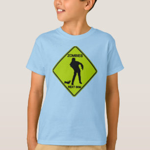 Camiseta Aviso: Zombies - Camisa-T do miúdo