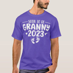 Camiseta Avó 2023 Anúncio de Gravidez Primeiro