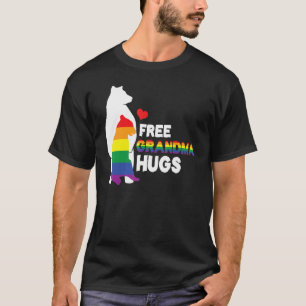 Camiseta Avó Abraça Lgbt Lgbtq Orgulho Grelha - Arco - Íris