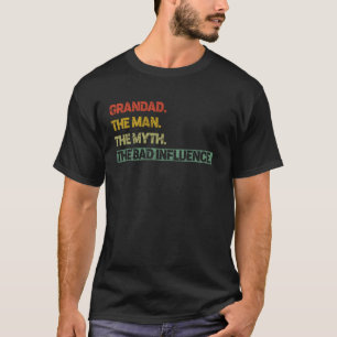 Camiseta Avô Antigo O Homem O Mito A Má Influência