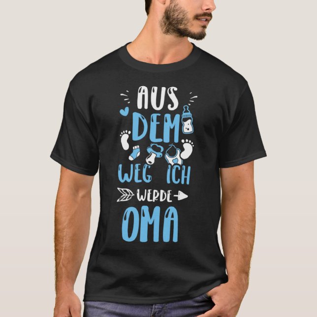 Camiseta Avó Aus Dem Weg Ich Werde Oma Baby Boy Dizendo (Frente)