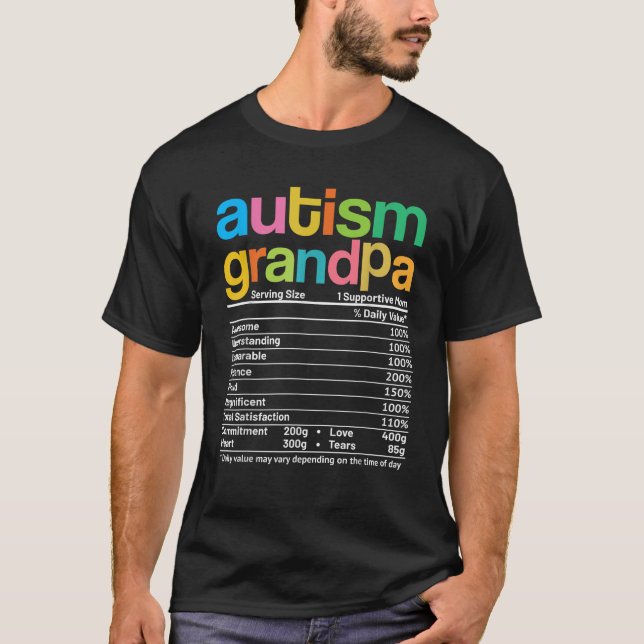 Camiseta Avô Autismo Fata Presentes De Consciência Autismo  (Frente)