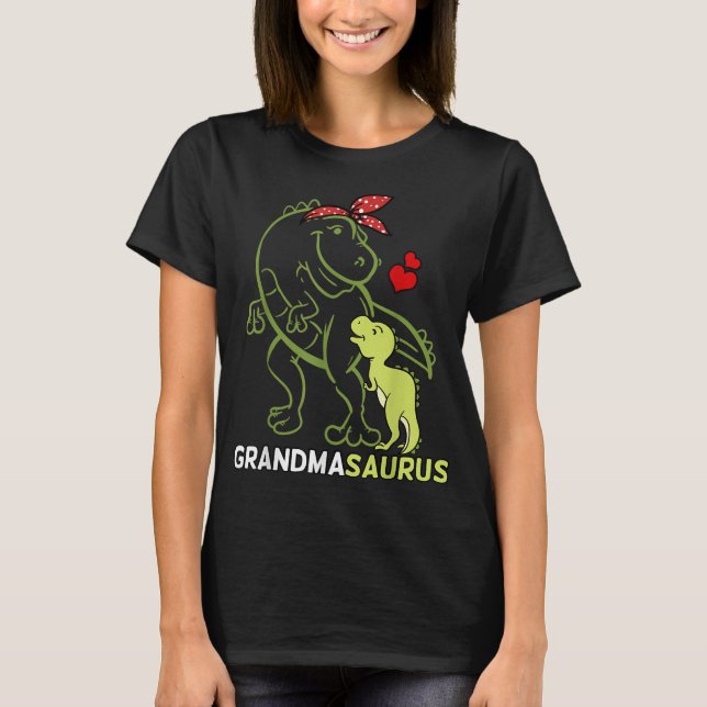 Camiseta Avô Avó Dinossauro Dia de as mães (Frente)