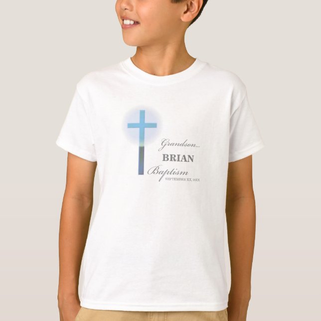 Camiseta Avô Baptism Blue Lace Personalizado (Frente)