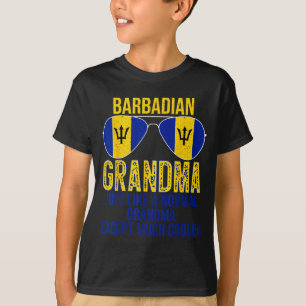 Camiseta Avó barbadense óculos de sol bandeira de barbados