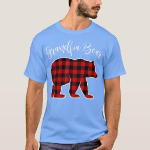 Camiseta Avô Bear Pajama Red Buffalo Xmas Família Engraçada