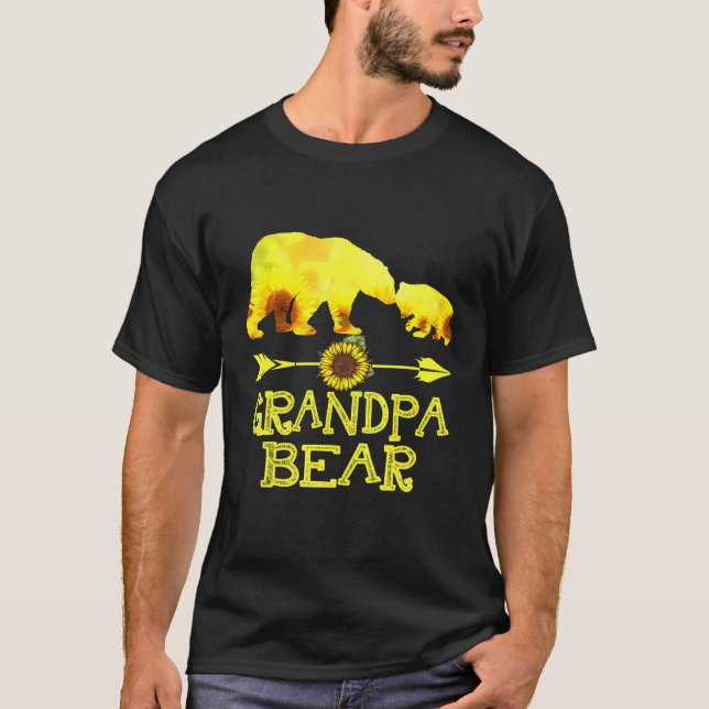 Camiseta Avô Bear Sunflower Mãe Pai (Frente)