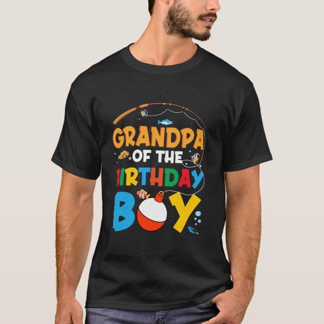 Camiseta Avô Birthday Boy Ofishally One Family Party De (Frente)