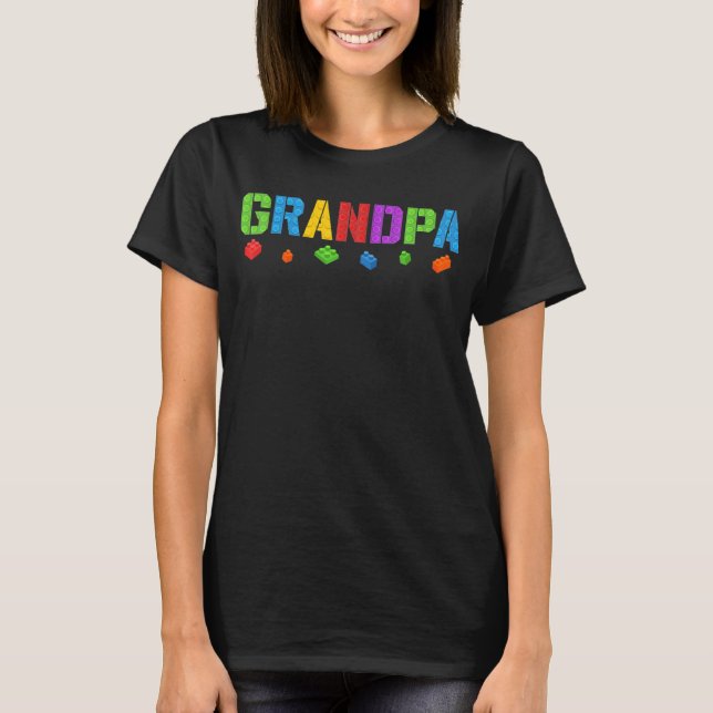 Camiseta Avô bloqueia mestre construtor Brick Builder Birt (Frente)