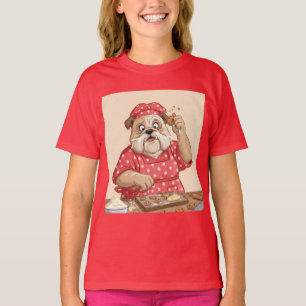 Camiseta Avó Bulldog Baking Cookies de Natasha Us