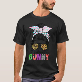 Camiseta Avó Bunny Coelhinha Páscoa Leopardo Laço Desarruma