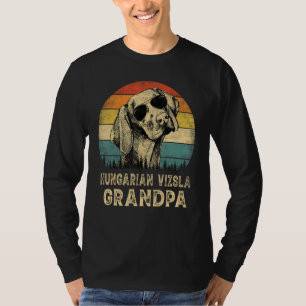 Camiseta Avô Cachorro Vizsla Húngaro Vintage Dia dos Pais