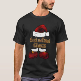 Camiseta Avó Claus Buffalo Xadrez Santa Hat Leopardo Prin