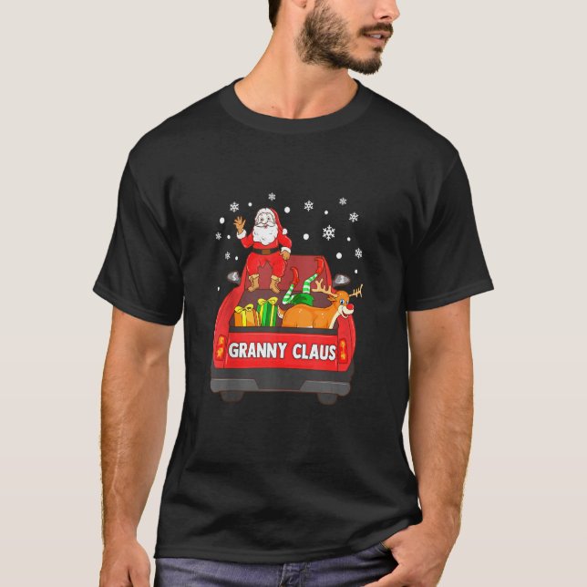 Camiseta Avó Claus Red Truck Papais noeis Reindeer Elf Chri (Frente)
