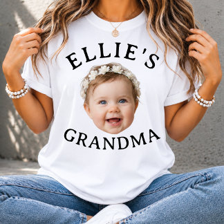 Camiseta Avó com rosto de bebê personalizado presente de fo