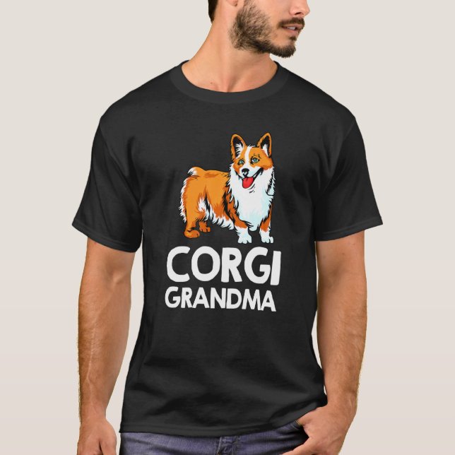 Camiseta Avó Corgi Cachorro Mulheres Avó (Frente)