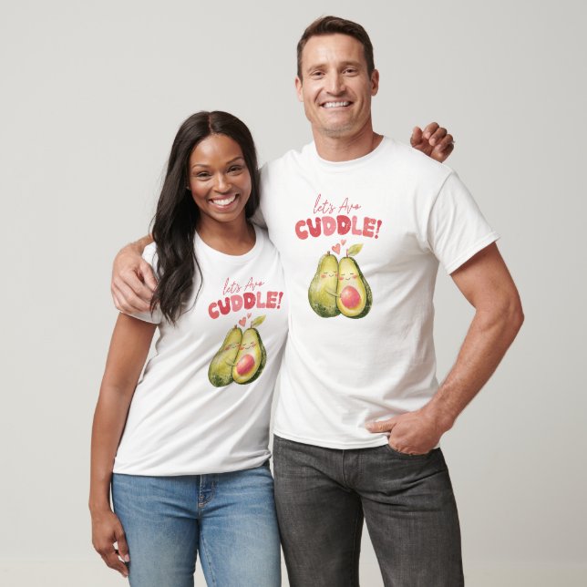 Camiseta Avo-Cuddle Engraçado Dia do Namorados Avocado (Unissex)