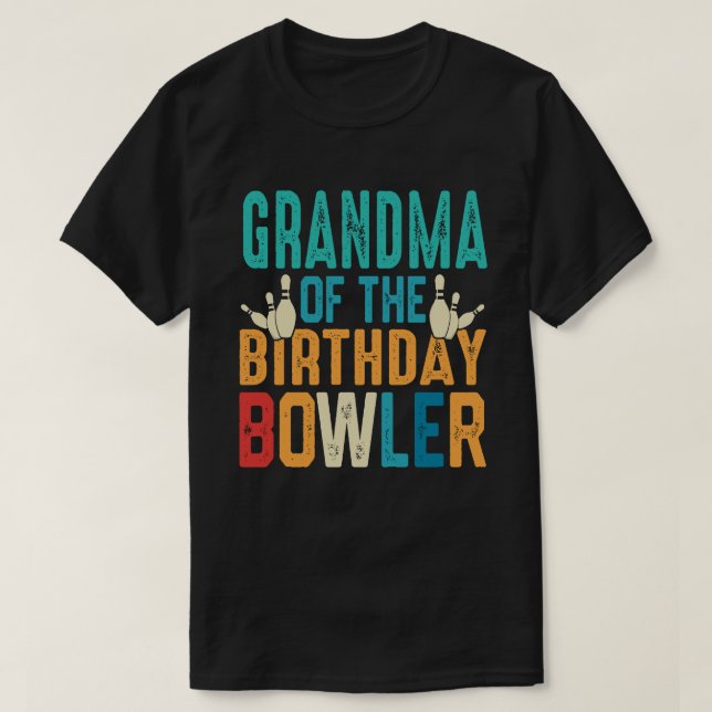 Camiseta AVÓ Da Boliche Birthday Bowler (Frente do Design)