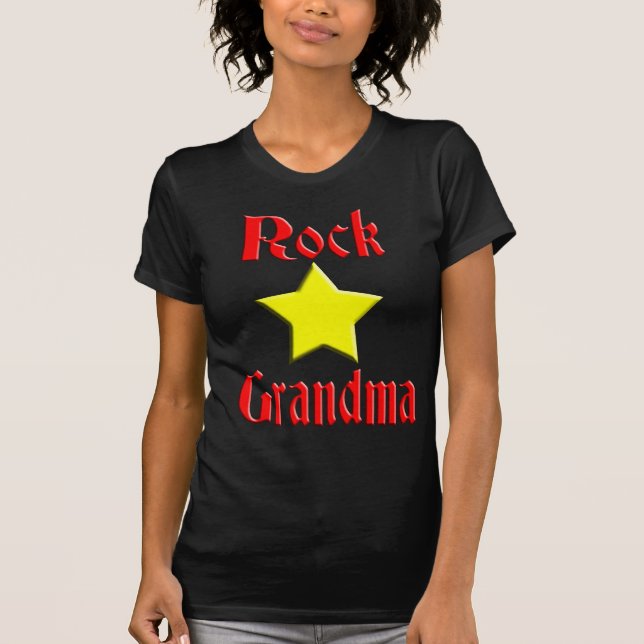 Camiseta Avó da estrela do rock para cores escuras (Frente)