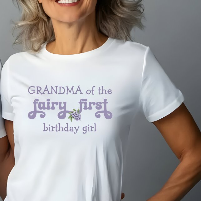 Camiseta Avó da Fada Roxa do Primeiro Morango Aniversário (Criador carregado)
