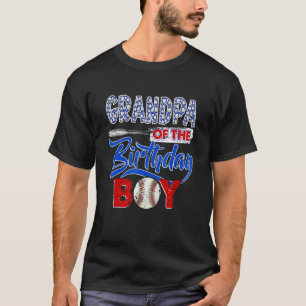 Camiseta Avô Da Fami De Aniversário Do Garoto De Beisebol