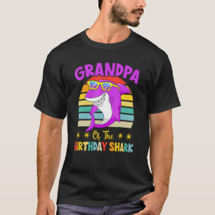 Camiseta Avô Da Família Aniversário Do Tubarão