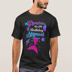 Camiseta Avó Da Família De Sereia De Aniversário Combinando