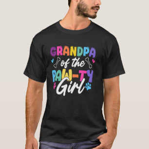Camiseta Avô Da Festa Da Garota De Patinha Cachorro Anivers