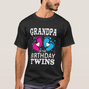 Camiseta Avô Da Festa de aniversário De Gêmeos De Aniversár