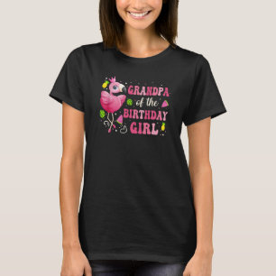 Camiseta Avô Da Garota De Aniversário Flamingo Papa 1rua