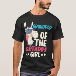 Camiseta Avô da garota de aniversário Llama no aniversário 