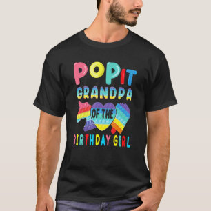 Camiseta Avô Da Garota De Aniversário Pop It Unicorn Birthd