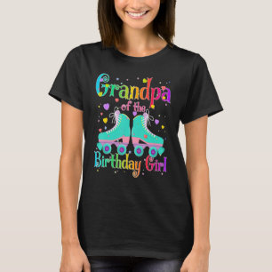 Camiseta Avô da garota de aniversário que viaja o Skate