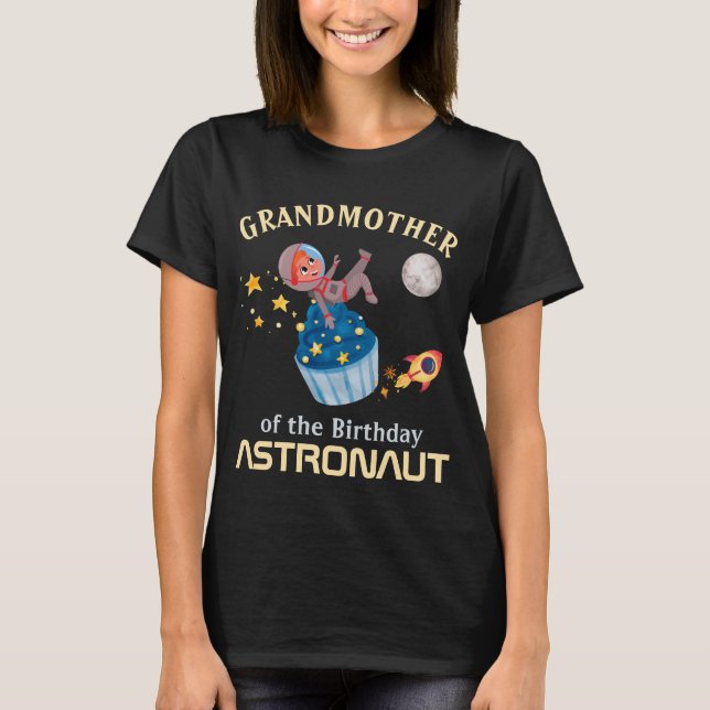 Camiseta Avó Da Matriz Familiar Astronauta De Aniversário (Frente)