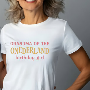 Camiseta Avó da menina aniversariante Alice no País das Mar
