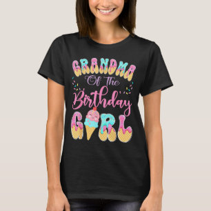Camiseta Avó da menina aniversariante doce gotejamento de s